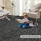 Smart Squares Carpet Tiles, Soft Padded, Seamless Appearance, Peel and Stick for Easy DIY Installation (Alpes-06, 18 Tiles - 72 Sq Ft)