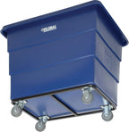Global Industrial 12 Bushel Plastic Bulk Box Truck, Steel Chassis Base, 1000 lbs. Capacity, 4" Non-Maring Rubber Casters, Blue, 38-2/5"L x 28-9/10"W x 33" H