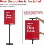 DISPLAYSWORKER Poster Stand for Display,Double Sided Banner Stand with heavy duty Base, Metal Floor Standing Sign Holder Up to 78 inches for Board & Foam Sign (Single-Pole)