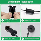 4pc Starlink Cable Grommet 3/4" Silicone Anti-Slip Wall Hole Pass Through Split Cable Bushings for TV Wire Ethernet Cord, Starlink Cable Routing Kit Accessories,38mm/1.5"Ht, Black