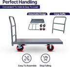 5Seconds Flatbed Platform Cart Industrial Dolly Heavy Duty 60” x 30” Hand Push Truck Super Heavy Duty Flatbed with 3000Lb Capacity 8'' Locked Swivel Wheels Commercial Moving