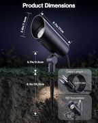 HIBOITEC 2 Pack 30W Outdoor LED Spotlight 120V 3000LM 5000K Spot Lights Waterproof Landscape Lighting for Flag Pole Tree Statue, 5.9 FT Cord with Plug