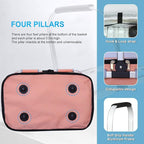 LIQING 35L Large Picnic Basket 2 Layers of Internal Pockets Leak-Proof and Insulated ，Folding with Internal Support for enhansed Stability, Wedding Gifts for Couple(Salmon Color)