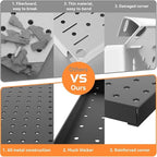 WALMANN Metal Pegboard Panels for Wall Tools Storage Pegboard for Garage, Workbench, Modular Peg Board Tool Organizer Board (Black 12"*24", Pack of 4)