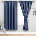 JIUZHEN Blackout Curtains for Bedroom - 60 Inch Wide Thermal Insulated Room Darkening Privacy Soundproof Curtains for Living Room, Set of 2 Panels with Tiebacks, 60 x 63 inches, Dusty Blue