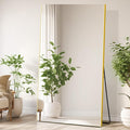 Brisafe 71"x40" Oversize Shatterproof Standing Mirror, Ultra Light Nano-Film Mirror for Gym, Home, Living Room, Bedroom, Gold