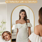59"x20"Floor Mirror Full Length,Arched Full Length Mirror with Stand,Full Body Mirror,Hanging or Large Leaning for Bedroom Living Room Black