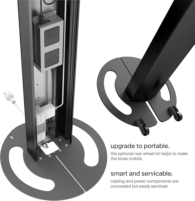 SPROCKET T Print Label & Badge Printer Kiosk - Professional iPad Kiosk Stand with Brother QL Printer Integration - Anti-Theft Tablet Floor Stand for Visitor Badges & Check-Ins, iPad 11-inch (A16)