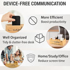 Bamboo Wood Phone Box – Unplug from Phones, Tablets, and Electronics for Study, Meetings, and Family Time, Phone Holder Organizer with Charging Holes, Farmhouse Style, Holds Up to 18 Phones-Wood