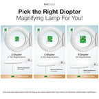 (5 inch Glass Lens) Professional LED Magnifying Lamp with Clamp, Dimmable, 1200 Lumens, 5600K-6000K Daylight Bright 60 SMD LED, Work Light Mounting Bracket Clamp (3 Diopter) BoliOptics MG16303121