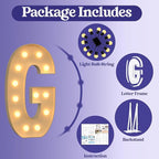 Marquee Letters 4 Feet Tall, 4FT Large Light up Letters G, Big Sign G with Warm White Light for Birthday Wedding Proposal Engagement Graduation Party Backdrop Decorations