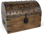 Nautical Cove Handmade Pirate Treasure Chest for Kids Prizes & Classroom with Lock and Skeleton Keys – Lockable Wooden Storage Chest Box, Pirate Decor, Decorative Wooden Box - XXX-Large 21x15.75x15.75