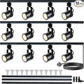 LED Track Lighting Heads Kit 3000K Warm White, 12-Light Dimmable GU10 Track Lights Heads, Ceiling Spotlight Fixture with 14.76FT H Type Track Light Rails, Replaceable GU10 LED Bulbs for Home