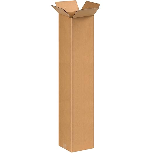 BOX USA 8x8x40 Tall Corrugated Boxes, Tall, 8L x 8W x 40H, Pack of 20 | Shipping, Packaging, Moving, Storage Box for Home or Business, Strong Wholesale Bulk Boxes