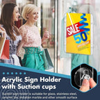 Handepo 12 Pack Acrylic Window Sign Holder 8. 5 x 11 Inch with 4 Suction Cups Clear Acrylic Frames for Glass Door Window Wall Mount Sign Holder for Home Office Mall Promotion Restaurant Menus