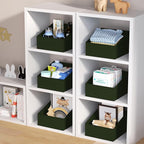 DIMJ Closet Storage Bins 10 Pack - Fabric Storage Baskets for Shelves, Collapsible Clothes Organizer with Handles, Trapezoid Shelf Organization Storage Cubes for Purse, Toys, Books, Towel, Clothes