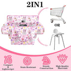 Shopping Cart Cover for Baby Girl Boy 2-in-1 High Chair Water Resistant High Chair Cover w/Phone Pouch Pocket Gender Neutral Cart Cover for Babies Padded Grocery Cart Cover for Baby