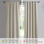 PONY DANCE Cream Draperies & Curtains - Room Darkening Rod Pocket Top Thermal Insulated Noise Reducing Short Curtain Panels for Kitchen Bedroom, 42 Wide x 36 Inches Long, Cream, 2 PCs