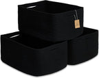 NaturalCozy Storage Baskets 16.8”x13”x7.6” Cotton Rope Woven Baskets for Organizing 3-Pack | Toy Storage Bins | Basket for Shelves, Laundry, Blanket, Clothes, Closet, Kitchen, Bathroom, Gifts