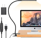 iZELL LED Desk Lamp for Home Office with Clamp [77 LEDs Light 3 Color Modes & 10 Brightness Levels] Flexible Gooseneck Book Lights, Easy Clip on Reading Headboard