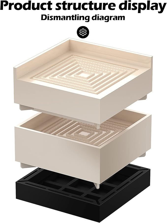 Furniture Risers, Tclouda Bed/Sofa/Desk/Table/Chair Leg/Fridge Lifts to 1.5, 3 and 4 in, Square Adjustable Risers Blocks for Extenders, Heavy Duty Supports Up to 1300 Lbs, 1.5 in-Apricot-Square
