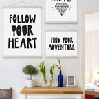 Magnetic Poster Hanger, 11x17 11x14 11x22 Poster Frame Wood Wooden Magnet Print Posters Dowel Scroll Hanger Hangers Hanging Kit for Walls Map Canvas Artwork (Grey, 11")