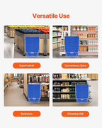 VEVOR 12 PCS Shopping Basket, 16.73 x 11.61 x 8.86 inch Durable Plastic Grocery Basket with Stand & Handle, 24L Portable Shop Basket Bulk, Idea for Retail Store Supermarket Grocery Shopping, Blue