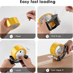2 Pcs Rapid-Replace Packing Tape Dispenser Guns with Extra Blade, 2IN(50mm) Lightweight Ergonomic Industrial Handheld Heavy Duty Tape Cutter for Carton, Packaging and Box Sealing Pink