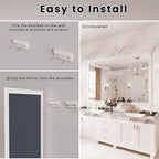 Amorho Bathroom Mirror, 60x40 Inch White Framed Bathroom Mirrors for Over Sink, Wall-Mounted Mirrors for Bedroom, Living Room, Entryway(Horizontal/Vertical).