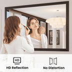 Amorho Bathroom Mirror Black, 60x40 Inch Thick Metal Framed Wall Mirrors, Suitable or Bedroom, Living Room, Entryway, Rectangle Wall-Mounted Mirrors(Horizontal/Vertical).