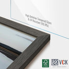 VCK 5x7 Picture Frame 2 Pack - Grey, High-End Wood Poster Frames with Tempered Glass, Display 4x6 Photo with Mat or 5x7 without Mat, Art Gallery-Quality, Wall Hanging/Tabletop, Grey