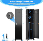 15.75 in Wide Garage Storage Cabinet, Metal Storage Cabinet with Wheels and 2 Adjustable Shelves for Home Offices, Gyms and Pantries, Black