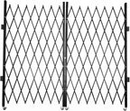 Double Folding Security Gate 6-1/2'Hx7.22'W Iron Accordion Security Gate Flexible Expanding Security Gate 360° Rolling Barricade Scissor Door with Padlock for Entry Security, Garage, Warehouse