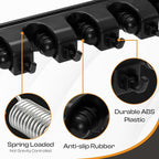 Heavy Duty ABS Plastic Broom Holder with 5 Slots and 6 Hooks | Wall Mount Mop and Broom Hanger | Waterproof Broom Organizer with Screws| Wall Mount Tool Organizer for Garage Storage