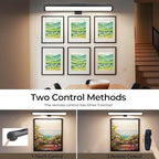 MIOBLUE Picture Light Battery Operated, 13.8in Wireless Art Light for Paintings, Dimmable 4400mAh Recharging Battery Display Light with Remote Control for Wall, Gallery Dartboard Art Bedroom