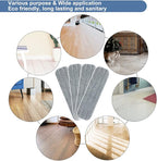 Replacement Microfiber Mop Pads - 18''x5'' Wet Dry Floor Cleaning Pad Compatible with Bona Floor Care System, Reusable Mop Refill Fits 17” to 18” Flat Mop - 4 Pack