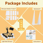 imprsv 3FT Marquee Numbers, Light Up Numbers for 1st 21st Birthday Decorations, Light Up Sign 1 for Wedding Anniversary Party Decor, Pre-Cut Foam Board Kit