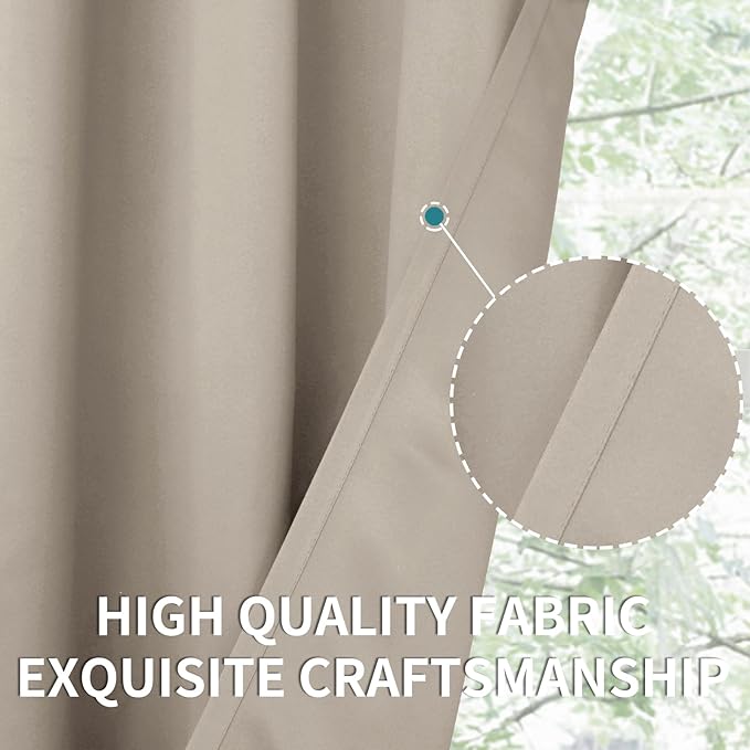 BGment Camel Sliding Door Curtain 96 Inch Long - Wide Room Darkening Room Divider Curtain for Bedroom Privacy Themral Insulated Grommet Room Separator Drape, 1 Panel, 100 X 96