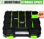 Generic Tool Box with Transparent Lid, Double Side 34-Compartments Organizer Box with Removable Dividers for Hardware, Screws, Bolts, Nails, Beads, Jewelry and Fishing Accessories, Green, 2 Packs