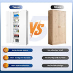 Metal Storage Cabinet, 71 Inch Tall Metal Storage Cabinet with Doors and Shelves, Pantry Cabinets for Kitchen Storage, Garage Cabinet for Living, Dining Room, Assemble Required