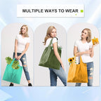 BeeGreen Colorful Reusable Grocery Bags 6 Pack, Heavy Duty Totes for Women, Foldable Grocery Bag Large Shopping Totes with Handles for Work, Travel, Gift, Store, Polyester Washable Reusable Tote Bag