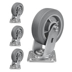 6'' × 2'' Caster Wheels, Heavy Duty Industrial Casters Set of 4 Rubber Wheels, Load 3600lbs Capacity, Swivel Caster for Cart Dolly Toolbox Trolley (4 Swivel)