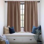 KGORGE Blackout Curtains for Bedroom, Privacy Light Blocking Thermal Insulation Noise Reducing Drapes for Living Room Bedroom, Back Tab Rod Pocket, W52 x L54 inches, Mocha, 2 Panels