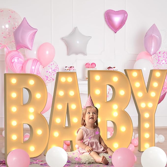 Marquee Letters 4 Feet Tall, 4FT Large Light up Letters B, Big Sign B with Warm White Light for Birthday Wedding Proposal Engagement Graduation Party Backdrop Decorations