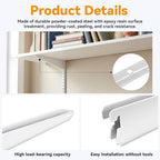 10 Pack Adjustable Shelf Brackets Shelving Brackets Heavy Duty, Double Track System Metal Stand, Metal Upright Track Stands for Adjustable Closet Systems Closet Organization, 11.5 Inches