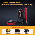 Cordless LED Work Light Compatible with Dewalt and Milwaukee 18-20V Battery, 4000 LM 25 W, Flickerless, Brightness Adjustable, Foldable Base with Magnets, (Battery/Charger Not Included)