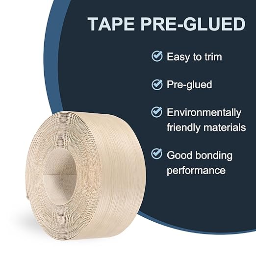 PATIKIL White Oak Edge Banding, 3 in x 49.2 ft Wood Veneer Tape, Pre-glued Flexible