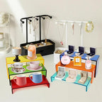 Acrylic Display Risers 2 Sets 3 Tier Cupcake Stand for Dessert Jewelry Pop Figures Shelves Retail Shoe Showcase (Mix Colors)