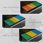 Metal File Cabinet with Lock, Vertical 4 Drawer File Cabinets for Home Office, Heavy Duty Office Storage Cabinet for A4/Letter/Legal Size, Assembly Required(Black)