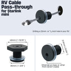 RV Cable Passthrough for Starlink mini, RV Cable Grommet Compatible with Starlink, Ethernet, Coax, Water-Resistant and Anti-Drop RV Cable Routing(Black)